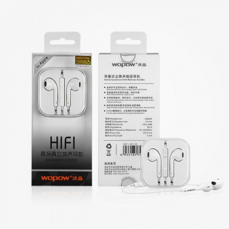 НАУШНИКИ ДЛЯ IPHONE WOPOW EM205