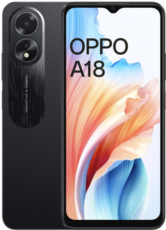 Смартфон OPPO A18 4 ГБ/128 ГБ черный